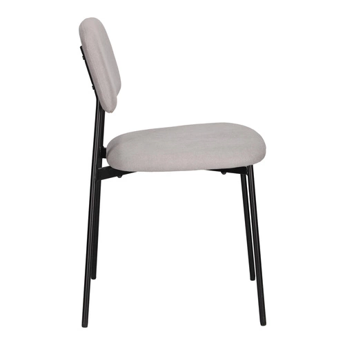 Čalouněná jídelní židle Esther světle šedá moderní skandinávská na kovových nohách