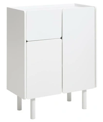 Komoda Bera bílá vysoká moderní na nožkách do obýváku 80 cm