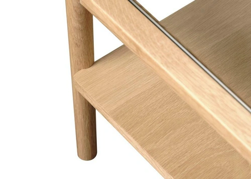 Konferenční stolek Elba 60x120 obdélníkový skleněný dubový do obýváku