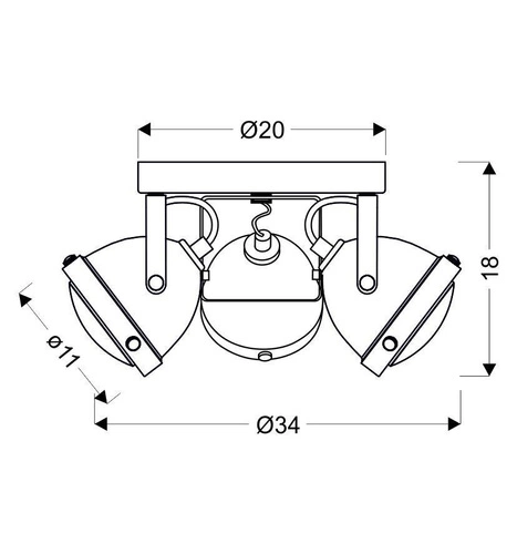 Kovový stropní plafon Frodo CANDELLUX moderní rezavý do obýváku a ložnice 34 cm