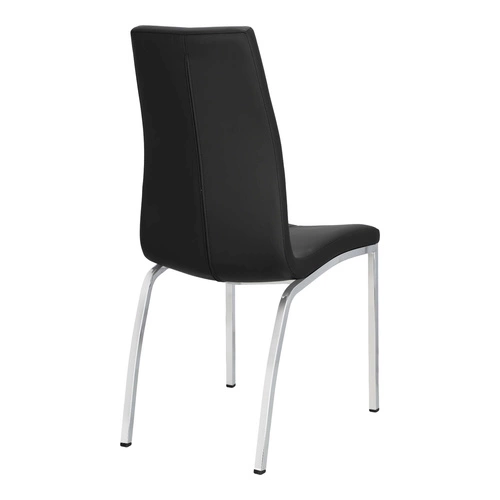 Jídelní židle Asama Actona černá čalouněná ekokůže moderní s kovovými nohami