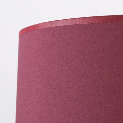 Stojací lampa do obýváku NEVIA burgund moderní s textilním stínidlem na kovové základně