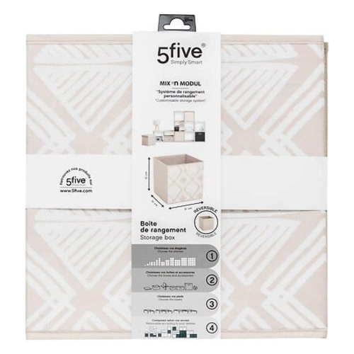 Skládací úložný box Bohema 31x31 béžový textilní do šatny 5five simply smart