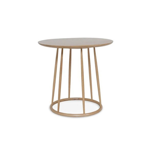 Vysoký kulatý konferenční stolek z dubového dřeva moderní do obýváku FAMEG Candy