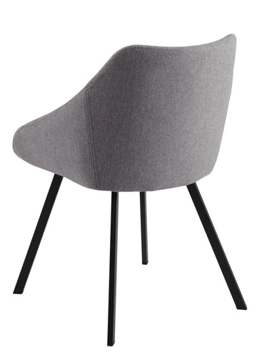 Čalouněná jídelní židle Nils šedá moderní skořepinová na černých nohách Actona