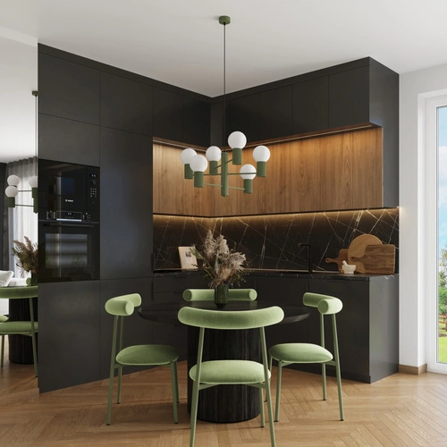 Moderní lustr HALO 6 olivový do obýváku a jídelny kovové stropní svítidlo