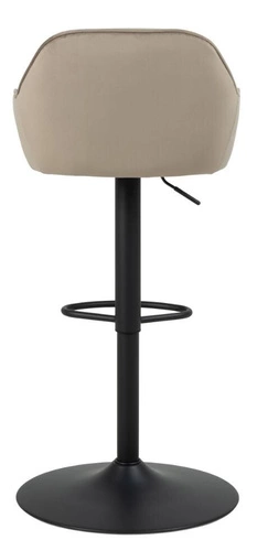 Barová židle Brooke VIC béžová sametová s opěrkou a područky otočná výškově nastavitelná do kuchyně