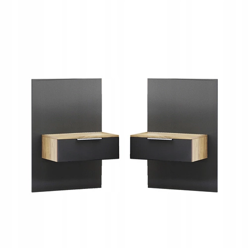 Sada 2 závěsných nočních stolků se zásuvkou 54 cm dub - Lana Intesi moderní do ložnice