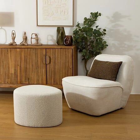 Taburet Estria bouclette large cream
