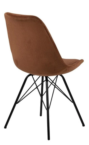 Jídelní židle čalouněná Eris manšestr hnědá na černých nohách moderní Actona