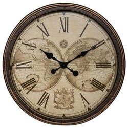 Nástěnné hodiny vintage Tomy Atmosphera 51 cm tiché retro hnědé do obýváku nebo ložnice