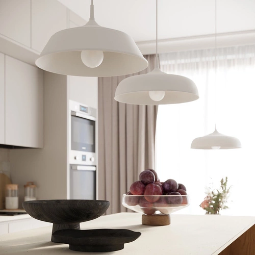 Závěsné svítidlo GINA bílá moderní nad stůl do obýváku a jídelny 38 cm SOLLUX LIGHTING