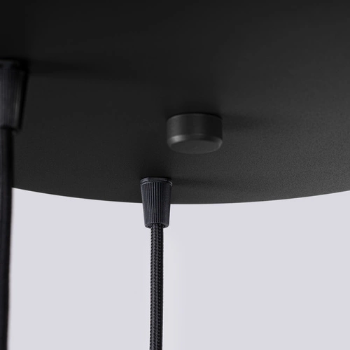 Moderní závěsné svítidlo HALO 3P černé koule do obýváku a kuchyně hliník sklo 125 cm