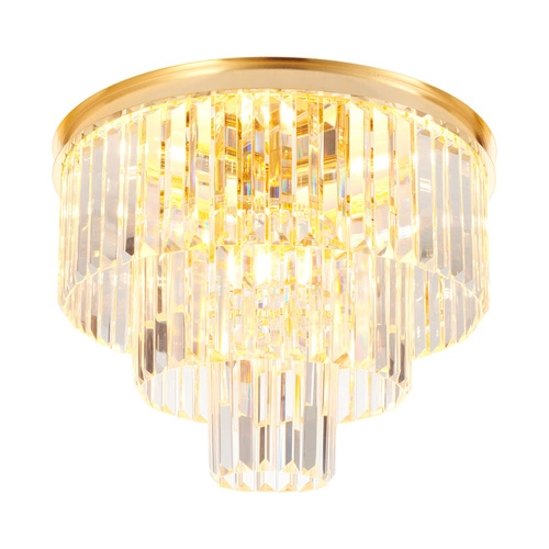 Stropní svítidlo SPLENDORE kulaté zlaté glamour 50 cm do obýváku a ložnice