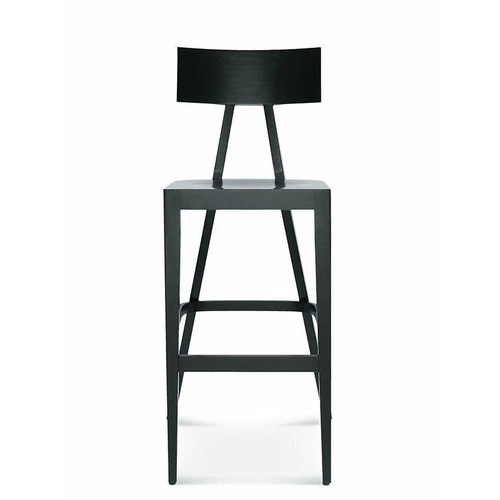 Dřevěná barová židle s opěrkou Akka FAMEG, kožená, moderní, na míru, do kuchyně, 74 cm