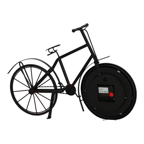 Stojací retro hodiny ve tvaru kola Dimitri černé tichý mechanismus do obýváku nebo ložnice Atmosphera