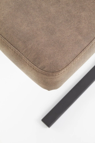 Jídelní čalouněná židle Pensylvánie hnědá ekokůže na lyžinách loftová Intesi