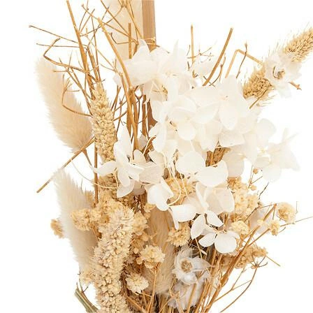Keramická váza Flo bílá s květinovou aranžmá do obývacího pokoje 27 cm