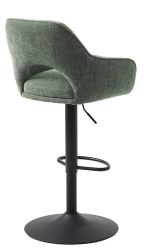 Barová židle Cowley zelená výškově nastavitelná s opěrkou na černé noze