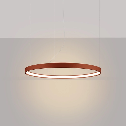 Moderní LED lustr RIO 78 červená okr, nastavitelný do obýváku nebo nad stůl, 78 cm