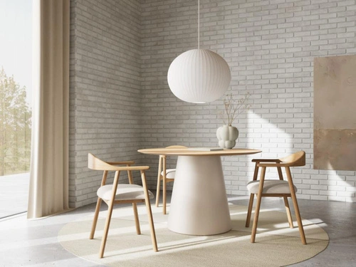 Jídelní židle Addi Actona skandinávská béžová dubová s područkami