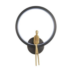 Nástěnné LED svítidlo AMICI RING Step into Design černo-zlaté glamour do obýváku 27 cm