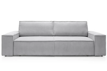 Rozkládací pohovka Molde šedý manšestr s úložným prostorem skandinávský styl do obýváku