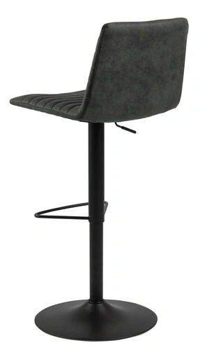 Barová židle Kimmy antracitová otočná s opěrkou výškově nastavitelná do kuchyně