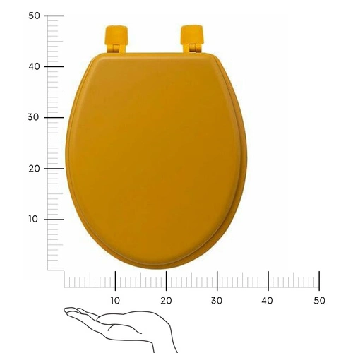 Moderní hořčicové WC sedátko Abby z duroplastu