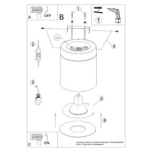 Stropní svítidlo RIF bílé moderní skandinávské do obýváku, kuchyně a ložnice SOLLUX