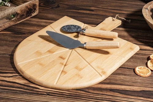 Bambusová sada na krájení pizzy