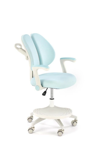 Otočná kancelářská židle Menara modrá čalouněná s podnožkou a nastavitelnou výškou Intesi