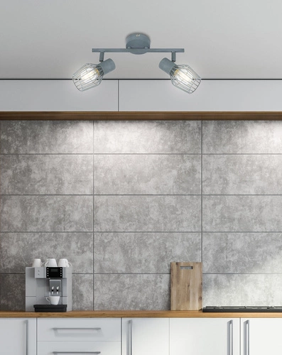 Stropní svítidlo Viking šedé nastavitelné kovové moderní do obýváku a kuchyně 2bodové