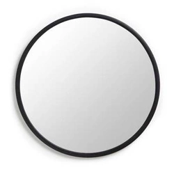 Kulaté nástěnné zrcadlo Hub Umbra 61 cm černé moderní do předsíně a koupelny