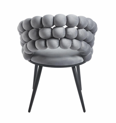 Jídelní židle Bulle VIC šedá sametová čalouněná s područkami Intesi moderní