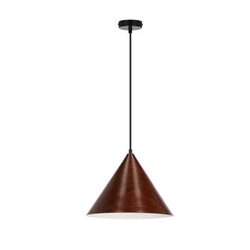 Dunca 32 černá 1x40 E27 závěsná lampa tmavý ořech stínítko