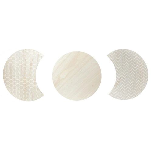 Sada 3 kulatých skandinávských dřevěných konferenčních stolků Intesi do obýváku 45x45 cm