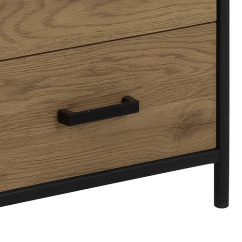 Knihovna s šuplíky Seaford industriální kovová do obýváku 185 cm Actona