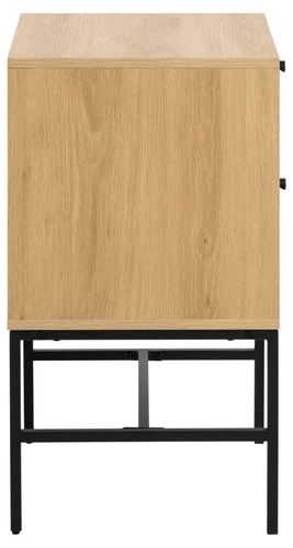 Noční stolek Actona 45,6 cm dub přírodní s drážkovaným čelem a zásuvkami – skandinávský minimalismus