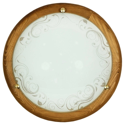 Stropní svítidlo Herba 30 bílé kulaté dřevěné retro do obýváku a kuchyně E27