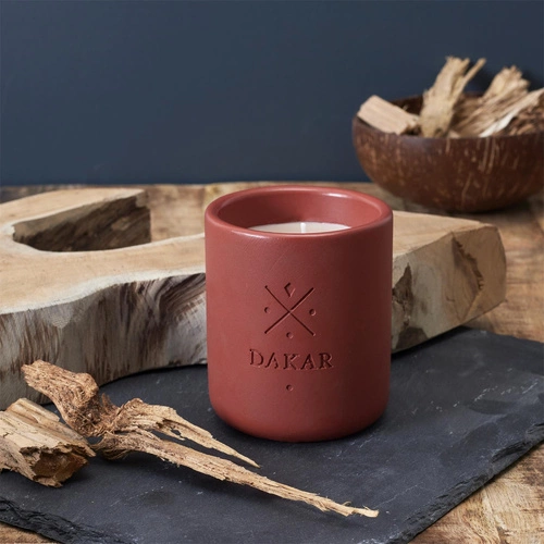 Vonná svíčka Intesi Earth Dakar terakota moderní kulatá do obývacího pokoje 10 cm