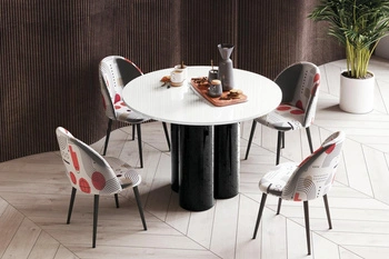 Kulatý jídelní stůl Garner moderní bílý lesk 100 cm