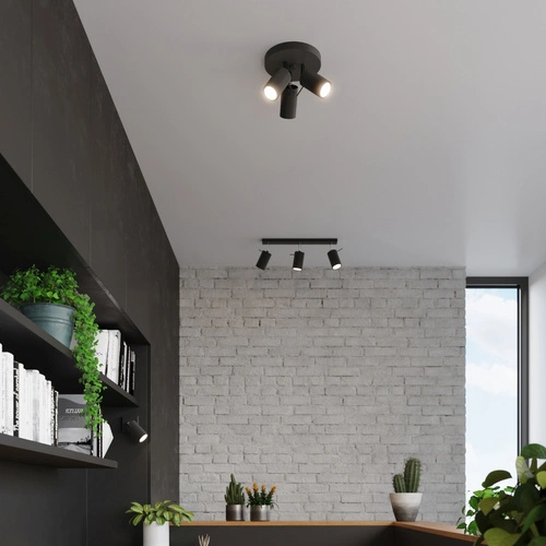 Stropní svítidlo černé RING 3P moderní kovové do obýváku, kuchyně nebo ložnice