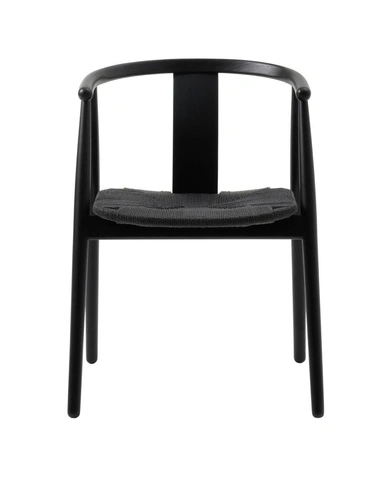 Jídelní dubová dřevěná židle Relate s područkami černá