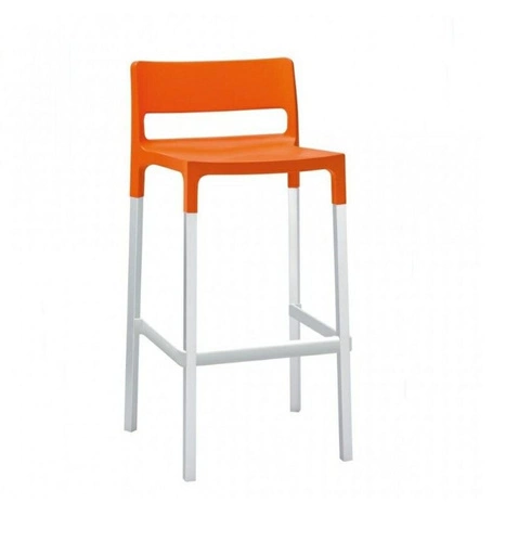 Barová židle Divo 75 cm oranžová s opěrkou moderní do kuchyně a na ostrůvek SCAB Design