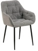 Čalouněná židle Brooke šedá s područkami do jídelny a obýváku moderní Actona