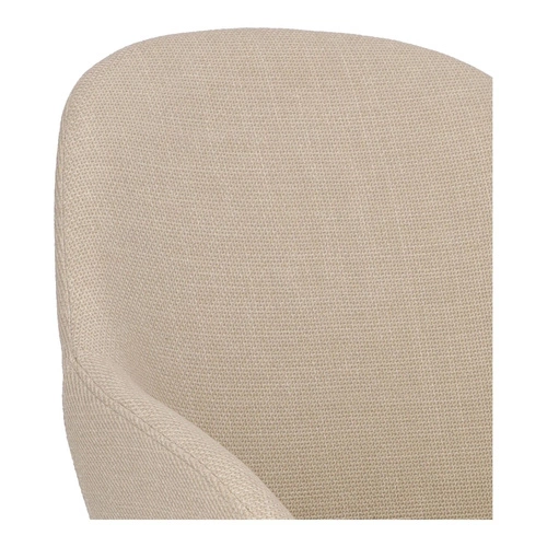 Čalouněná jídelní židle Nels béžová s područkami moderní černé nohy