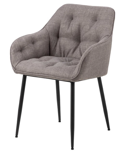 Čalouněná židle Brooke světle šedá s područkami do jídelny a obýváku moderní