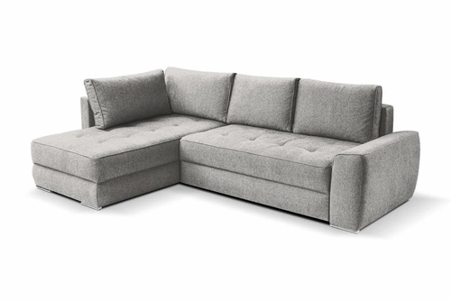 Rohová rozkládací sedací souprava do obýváku Rabis šedá moderní s úložným prostorem Intesi