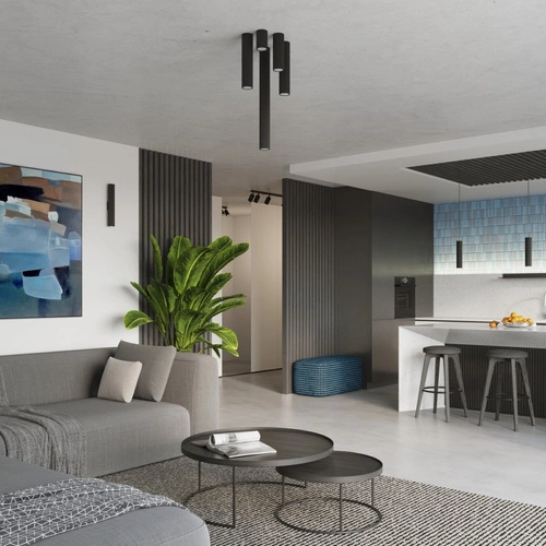 Stropní svítidlo černé KARBON 30 minimalistické hliníkové do obývacího pokoje a ložnice SOLLUX